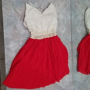 Windsor - Small or Medium - Red & White Lace Dress